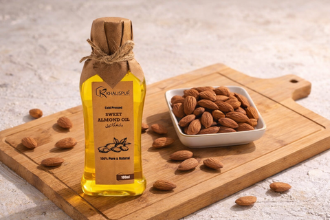 Khalispur Sweet Almond Oil for Skin, Hair, and Health