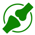 Green recycling symbol on a white background