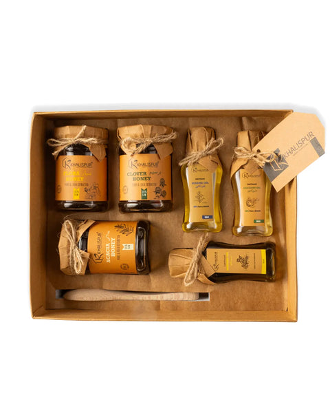 Silver Gift Box (Raw Honey & Cold-Pressed Oils)