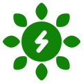 Green circular logo with a white lightning bolt symbol